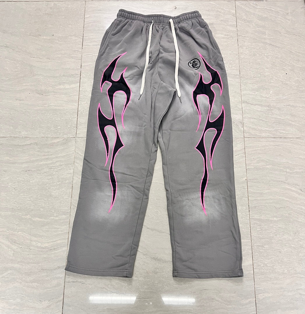 Grey Tribal Graphic Baggy Sweatpants