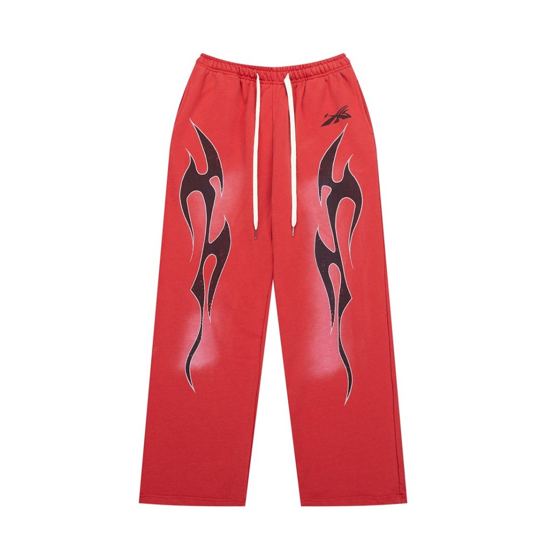Red Tribal Graphic Baggy Sweatpants