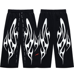 Tribal Flame Graphic Baggy Sweatpants