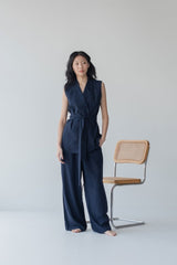 Elongate Elastic Pants in Nautical Blue