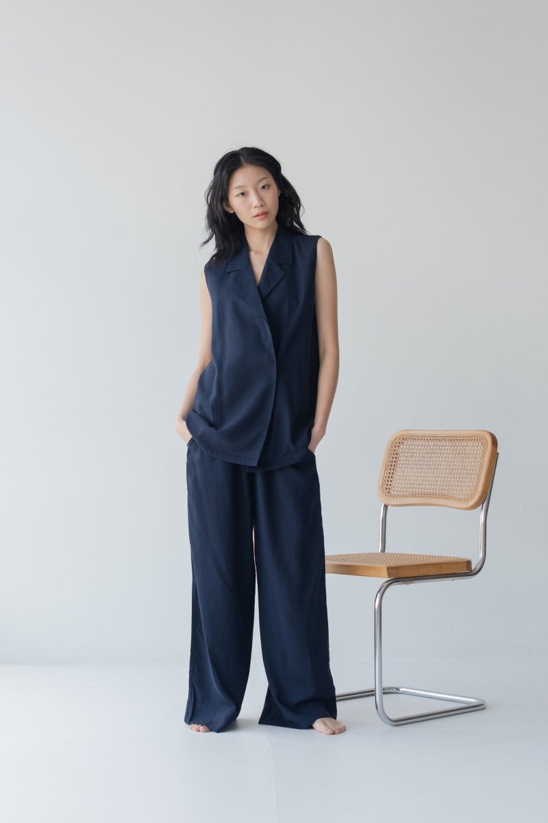 Elongate Elastic Pants in Nautical Blue