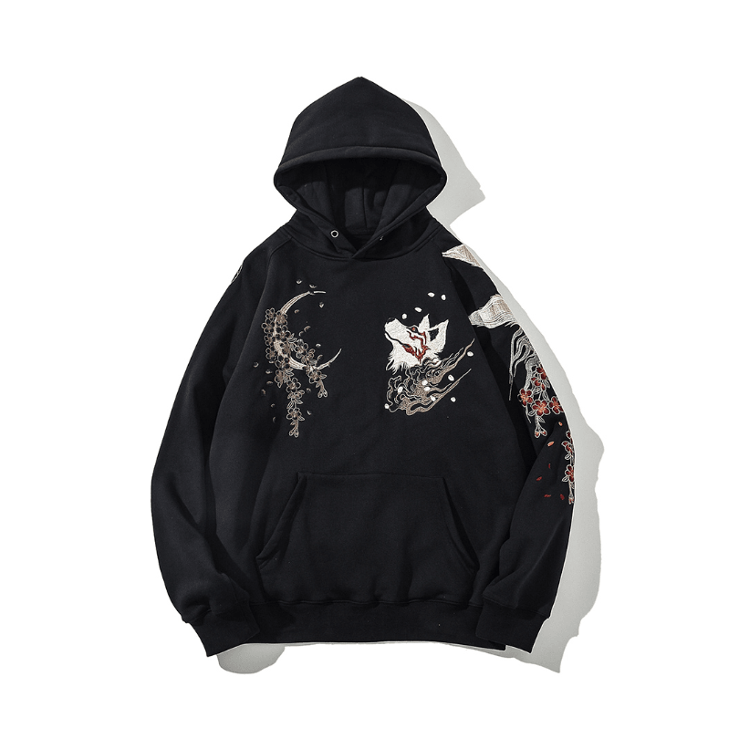 Embroidered Fox Hoodie