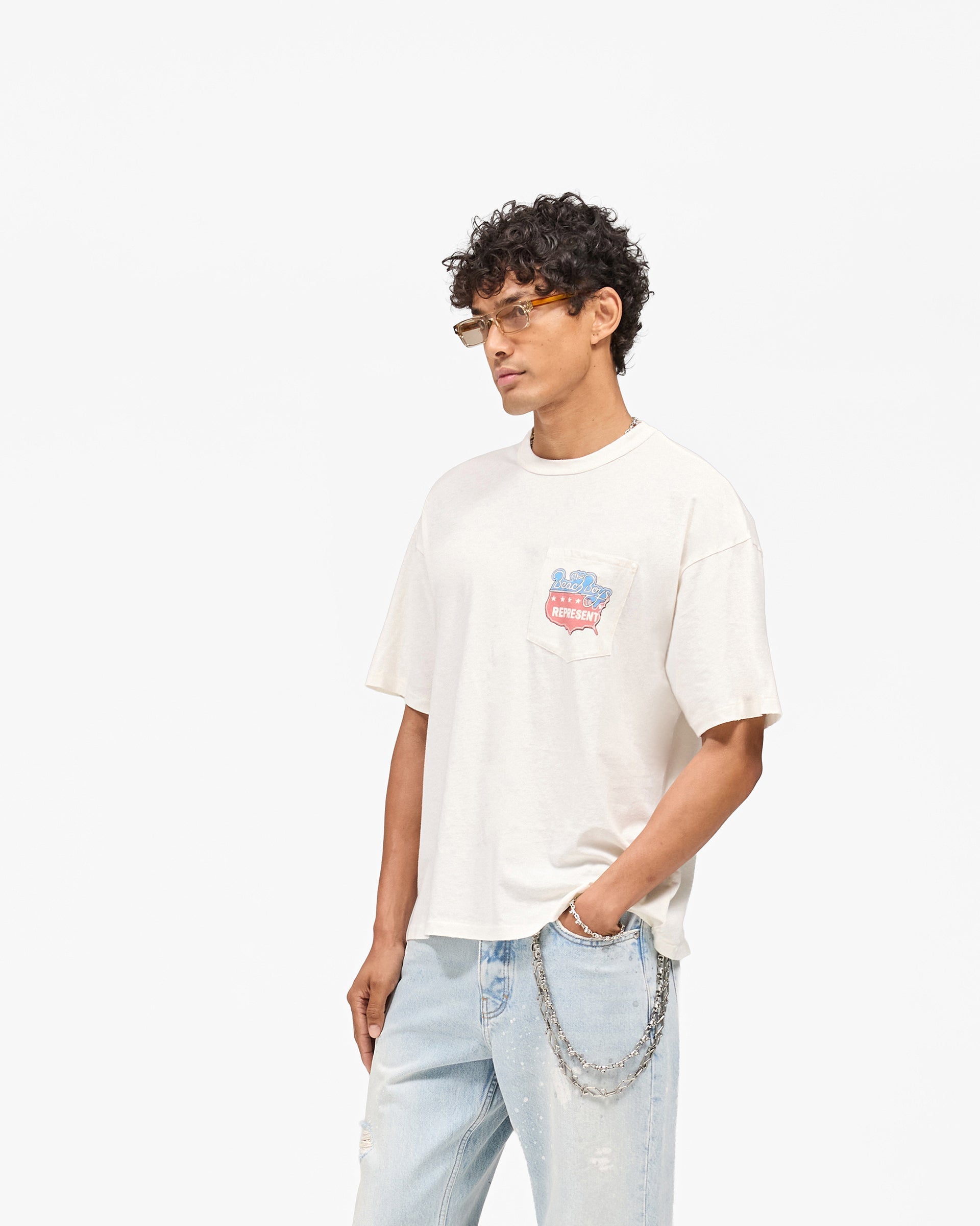 Represent x Beach Boys Americas Band T-Shirt - Flat White
