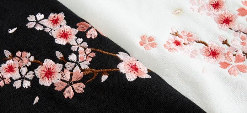 Cherry Blossom Butterfly Embroidered Hoodie