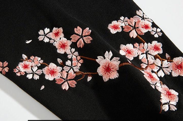 Cherry Blossom Butterfly Embroidered Hoodie