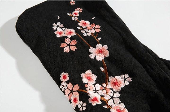 Cherry Blossom Butterfly Embroidered Hoodie